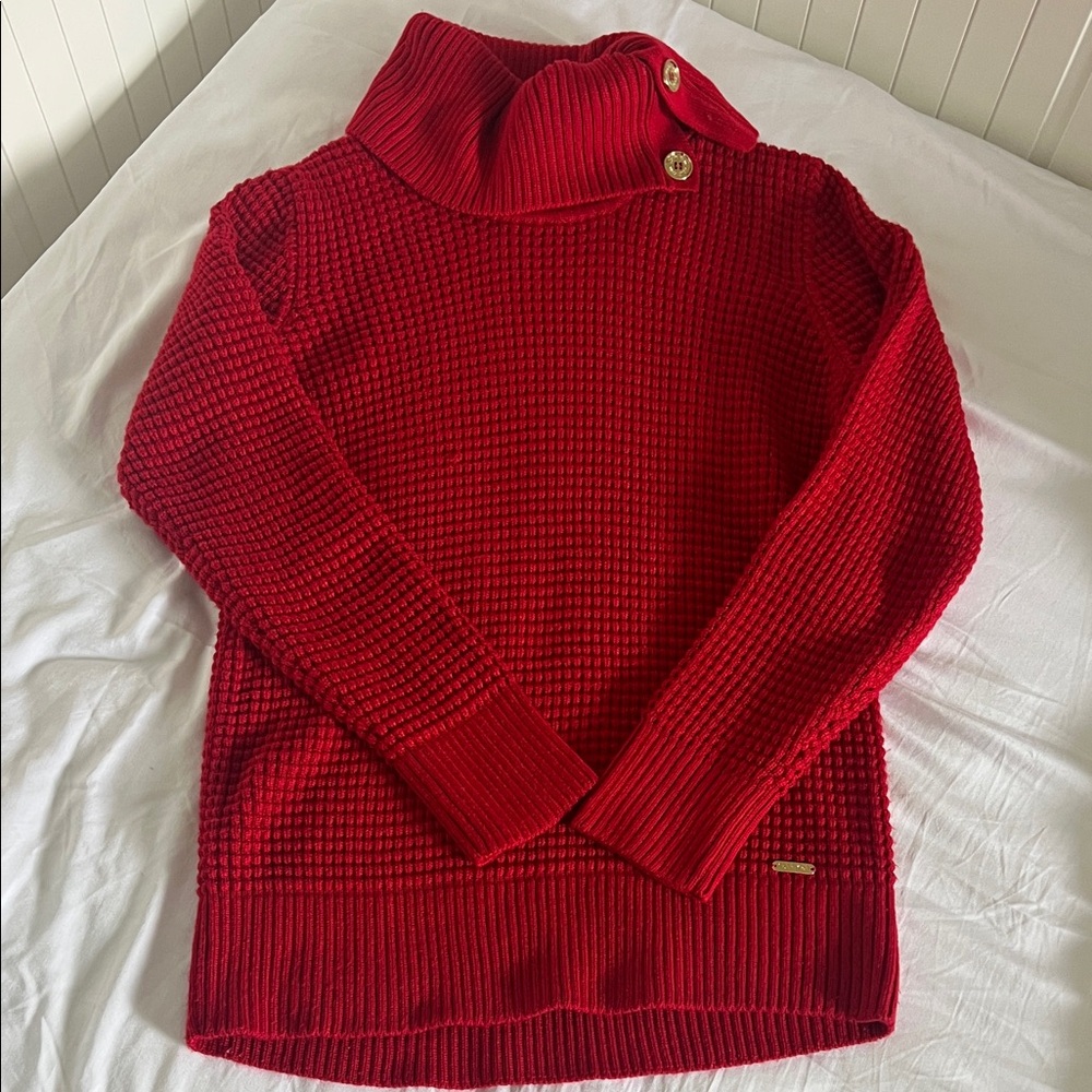 Calvin Klein Red Cowl Neck Sweater